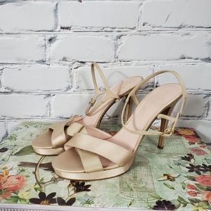Kate Spade Cream Satin Heeled Sandals